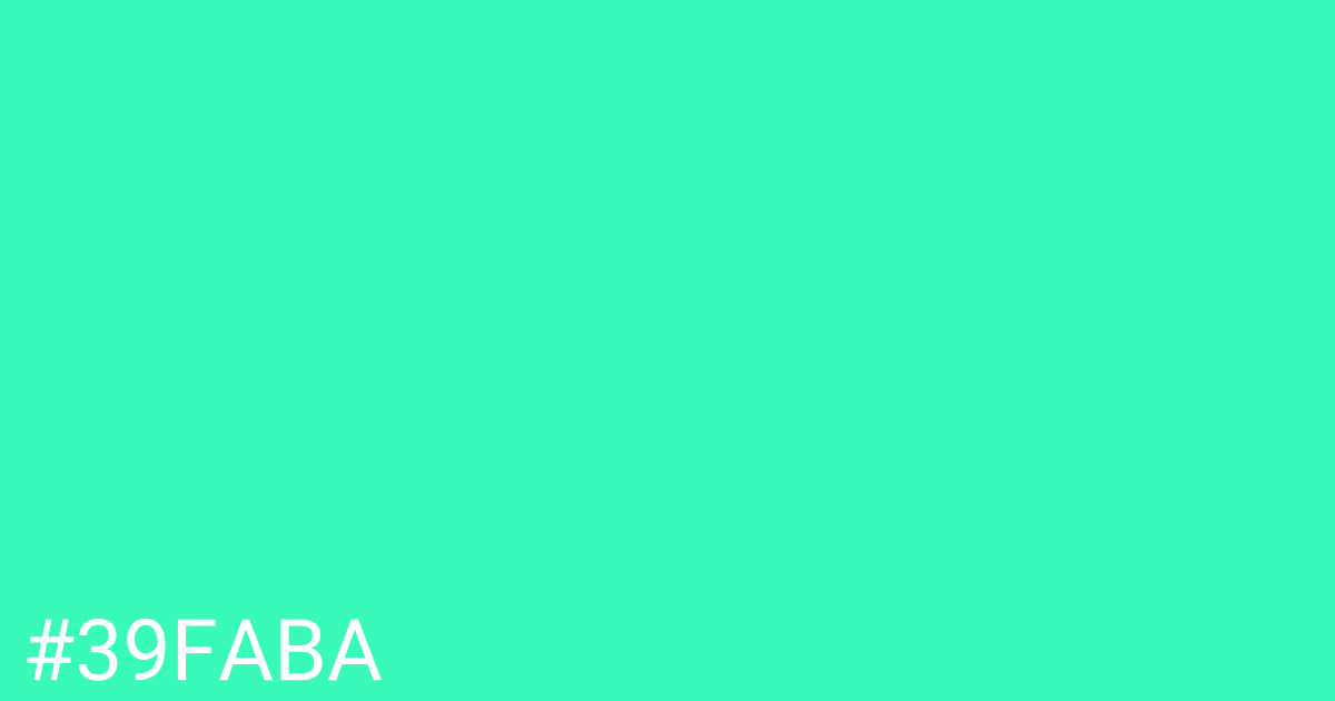 Hex color #39faba graphic