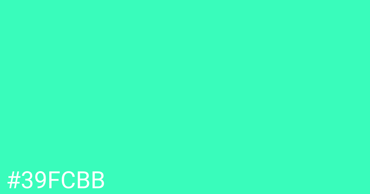 Hex color #39fcbb graphic