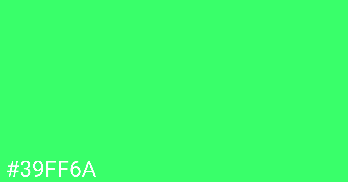 Hex color #39ff6a graphic
