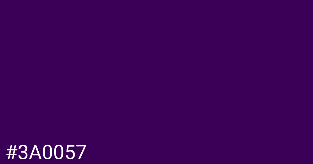 Hex color #3a0057 graphic