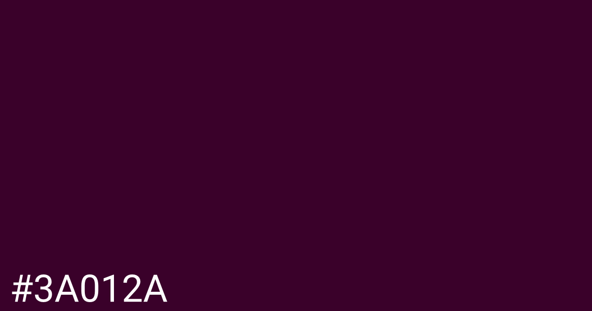 Hex color #3a012a graphic