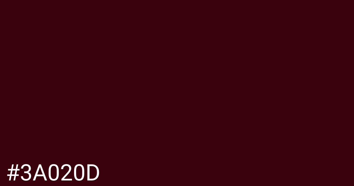 Hex color #3a020d graphic