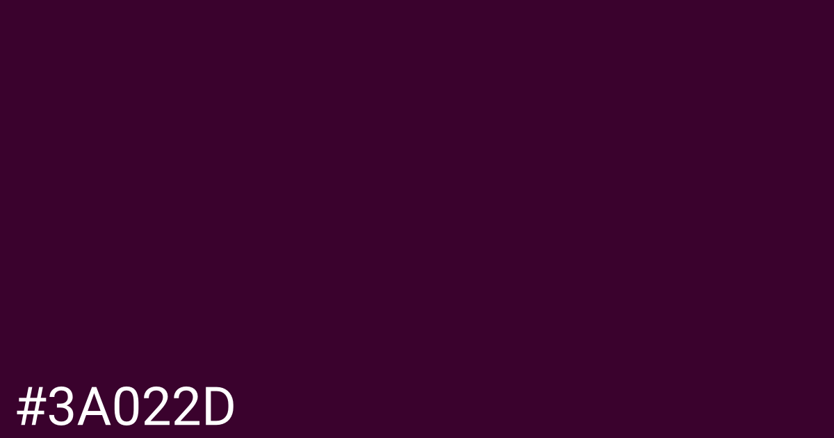 Hex color #3a022d graphic