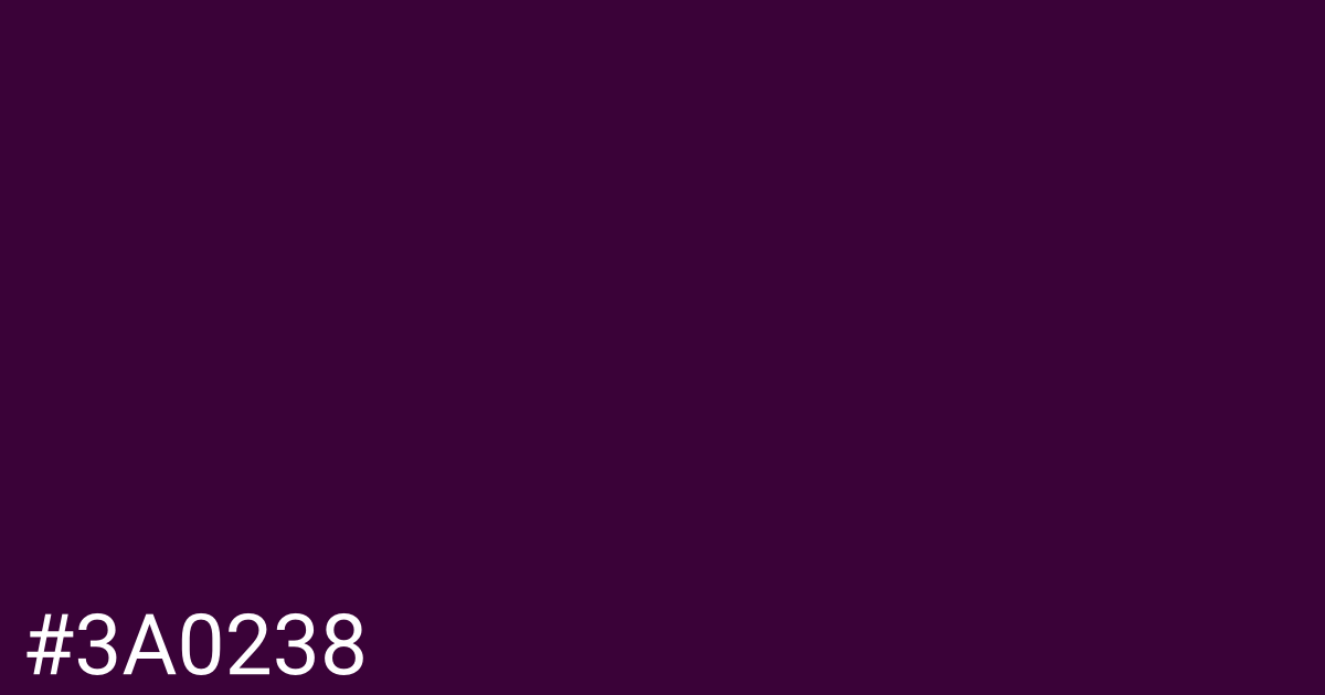 Hex color #3a0238 graphic
