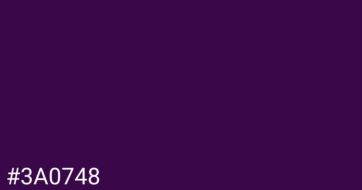Hex color #3a0748 graphic