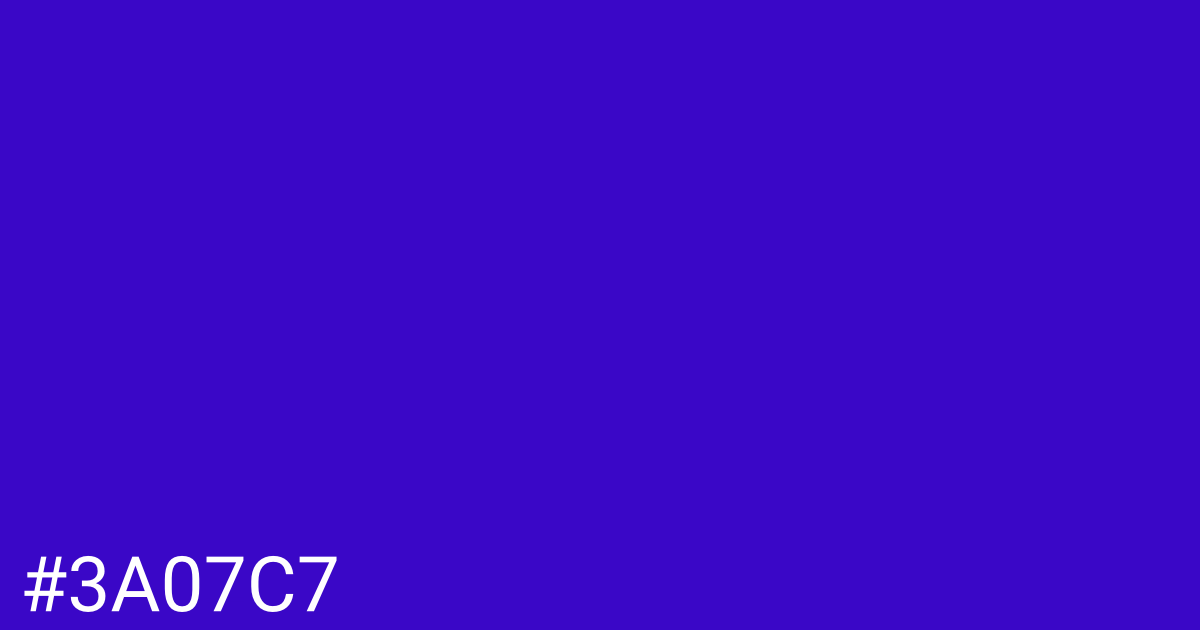 Hex color #3a07c7 graphic