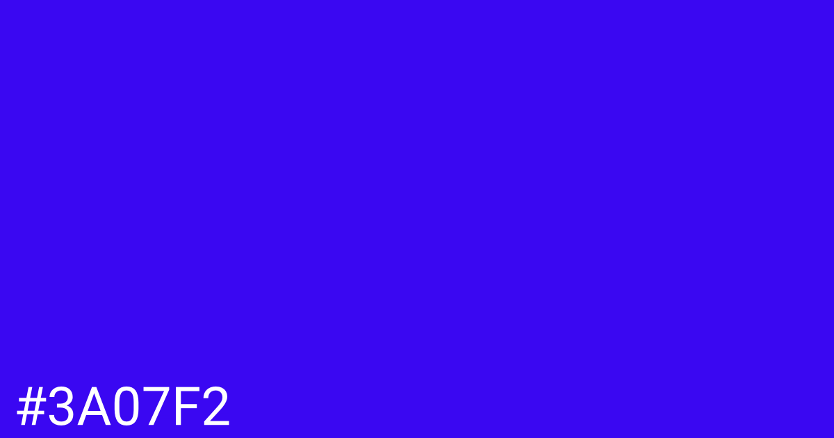 Hex color #3a07f2 graphic