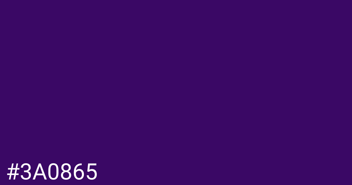 Hex color #3a0865 graphic