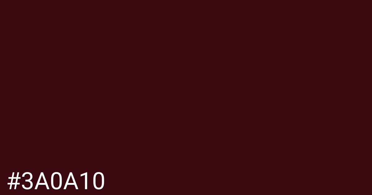 Hex color #3a0a10 graphic