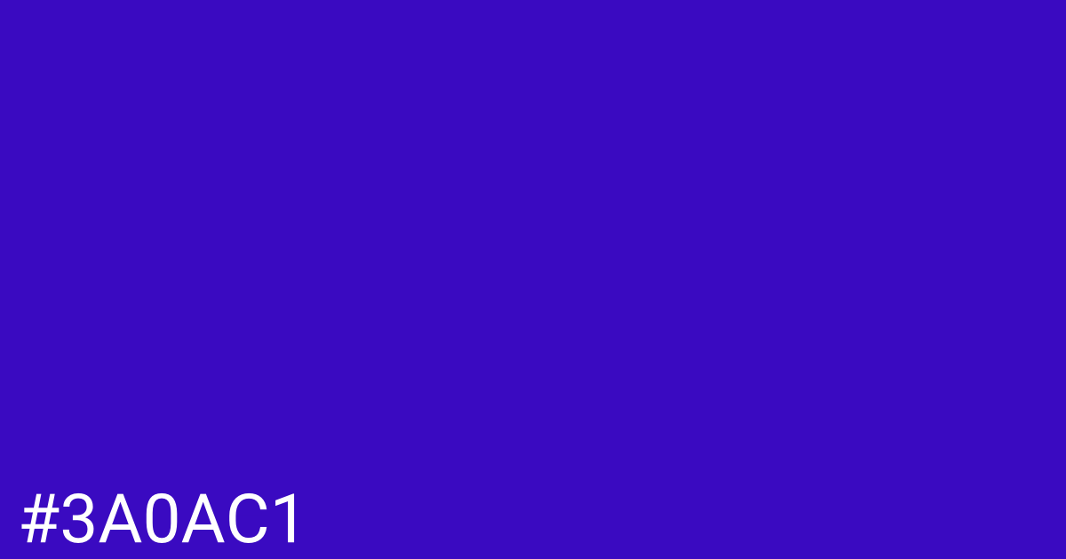 Hex color #3a0ac1 graphic