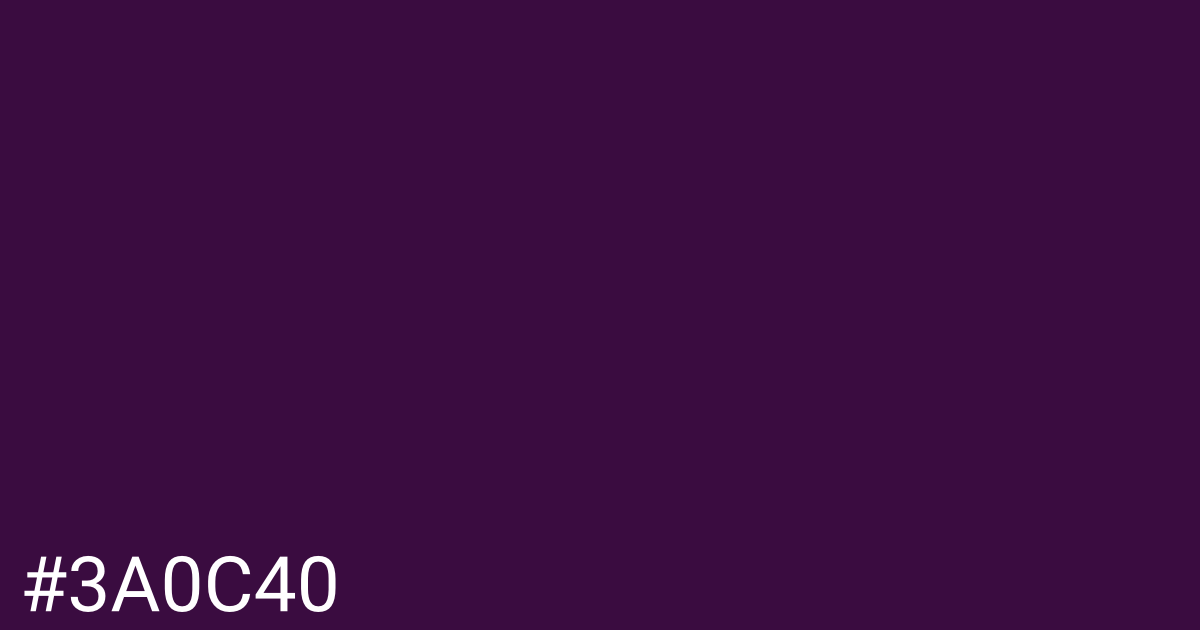 Hex color #3a0c40 graphic
