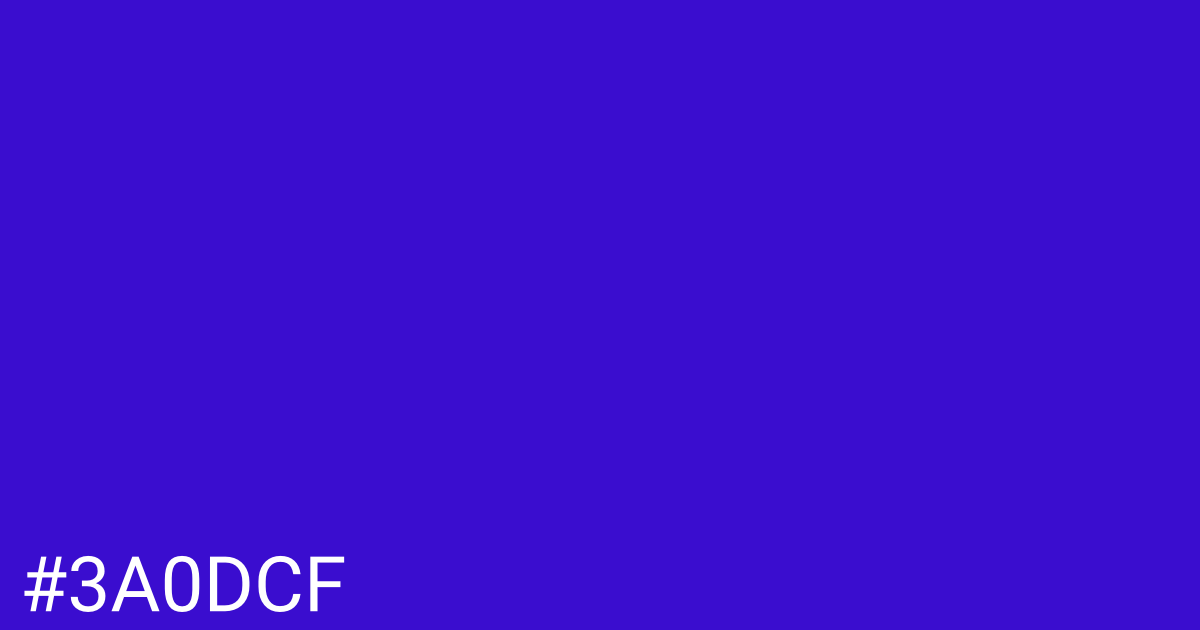 Hex color #3a0dcf graphic