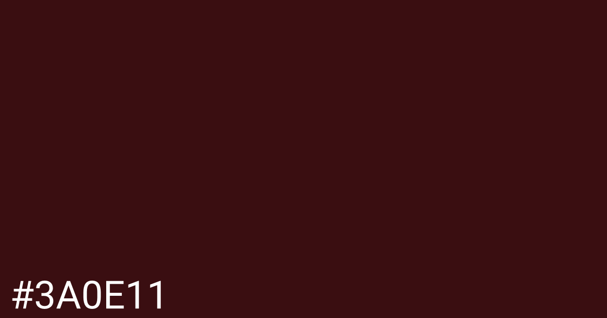 Hex color #3a0e11 graphic