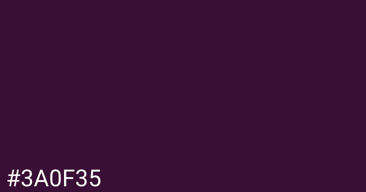 Hex color #3a0f35 graphic