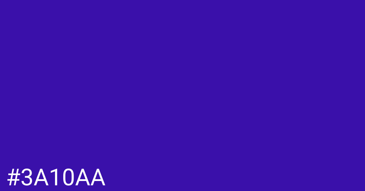 Hex color #3a10aa graphic