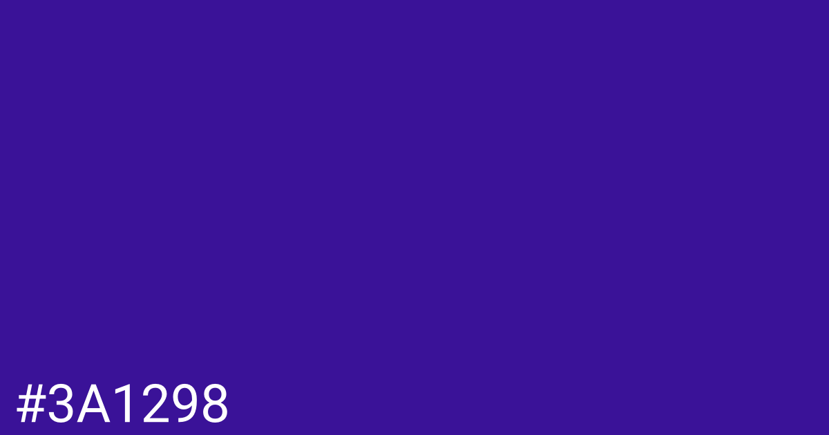 Hex color #3a1298 graphic