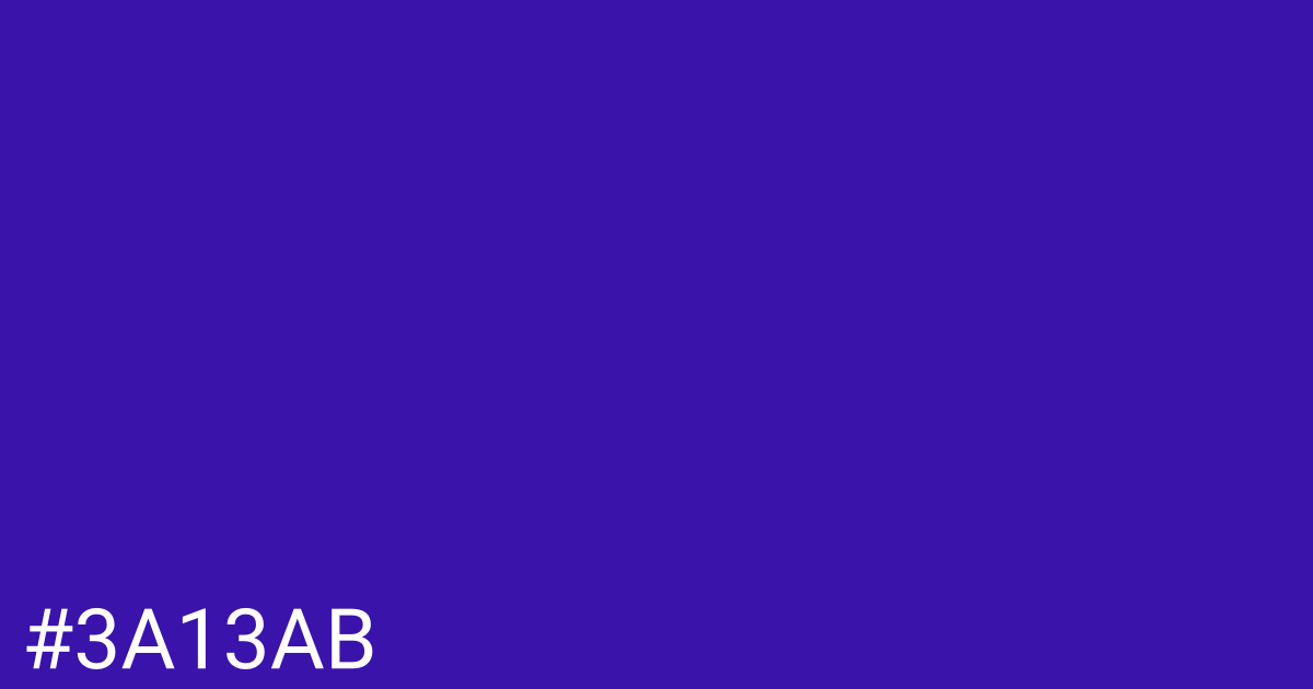 Hex color #3a13ab graphic