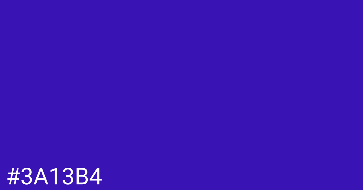 Hex color #3a13b4 graphic