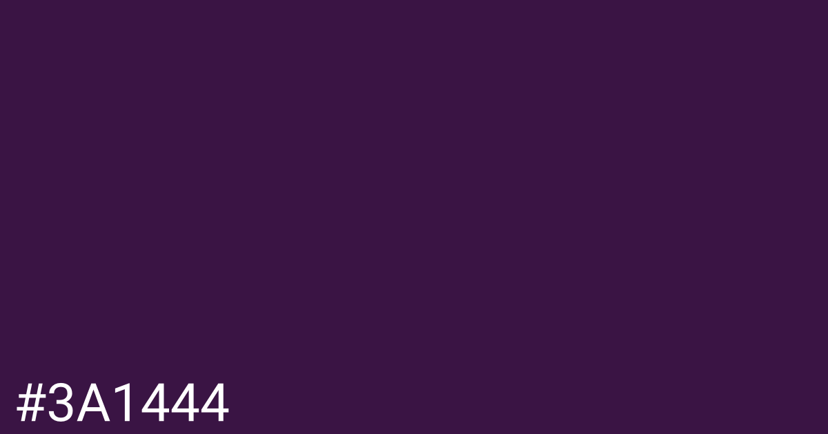 Hex color #3a1444 graphic