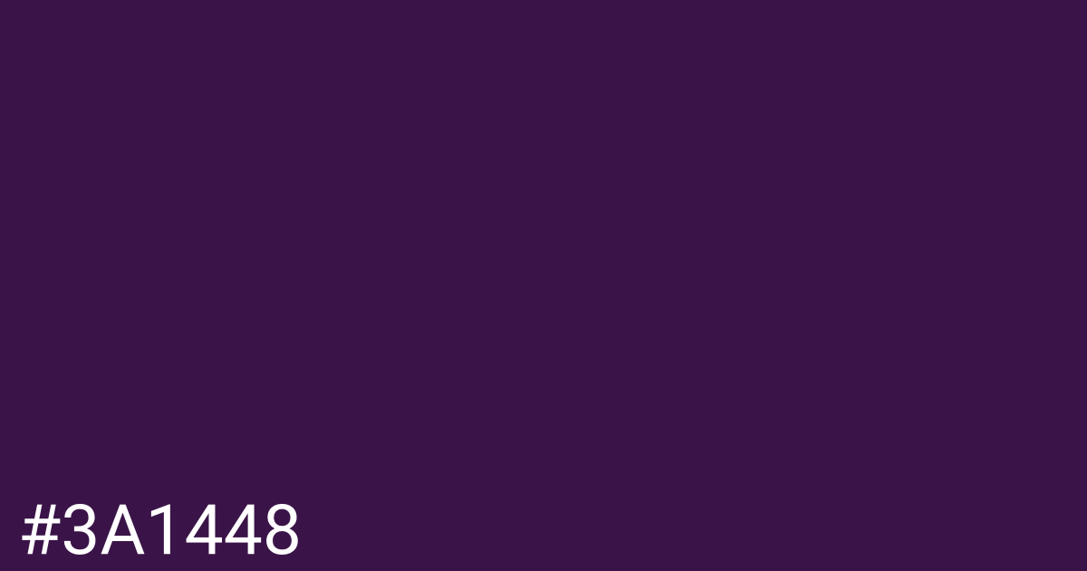 Hex color #3a1448 graphic