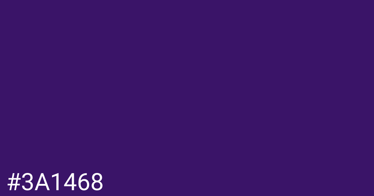 Hex color #3a1468 graphic