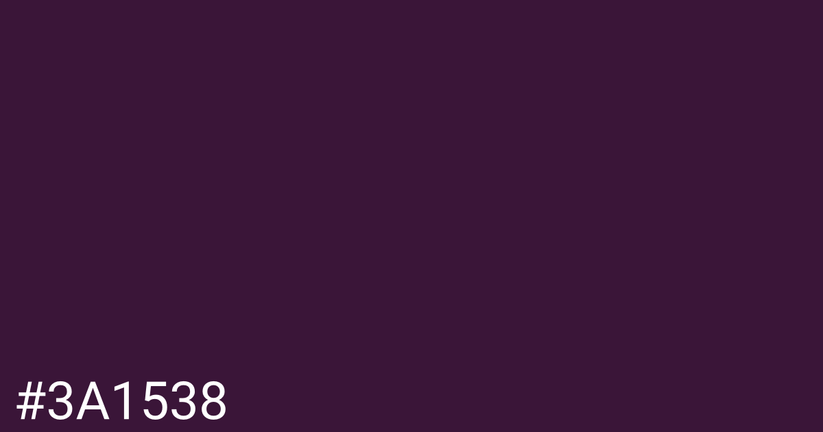 Hex color #3a1538 graphic