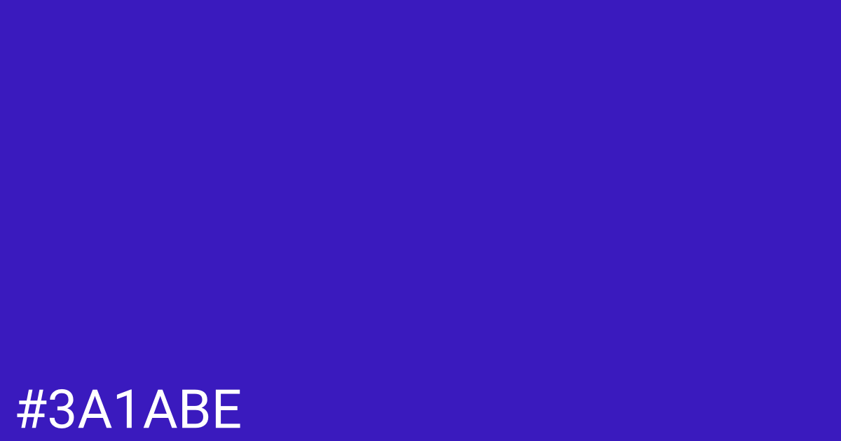 Hex color #3a1abe graphic