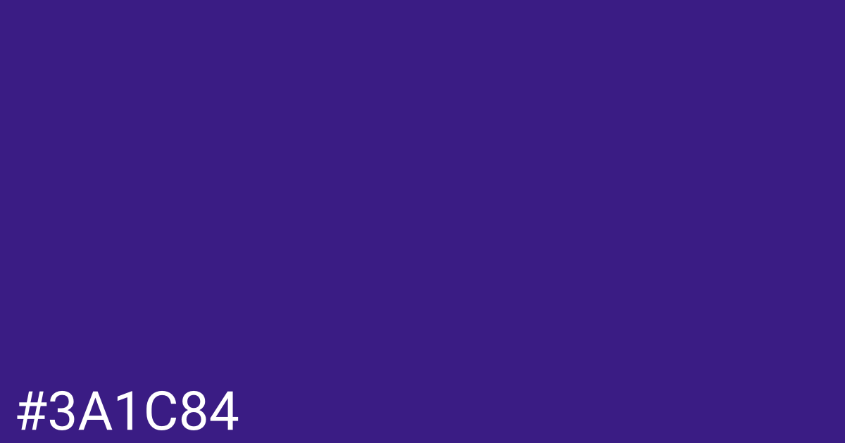 Hex color #3a1c84 graphic