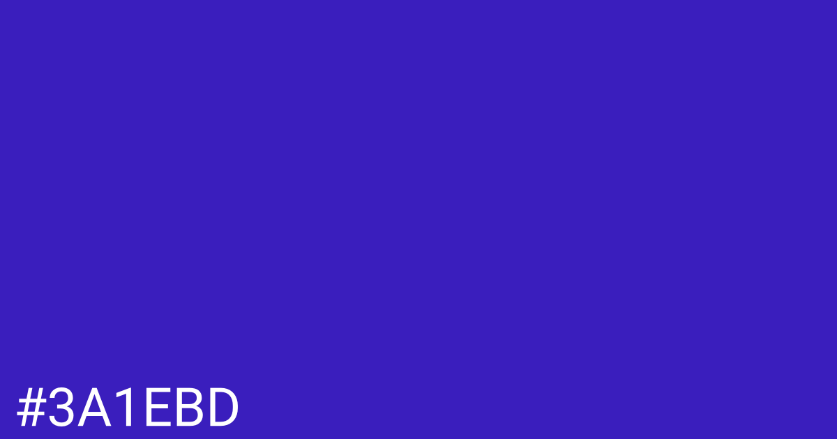 Hex color #3a1ebd graphic