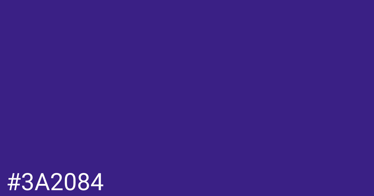 Hex color #3a2084 graphic