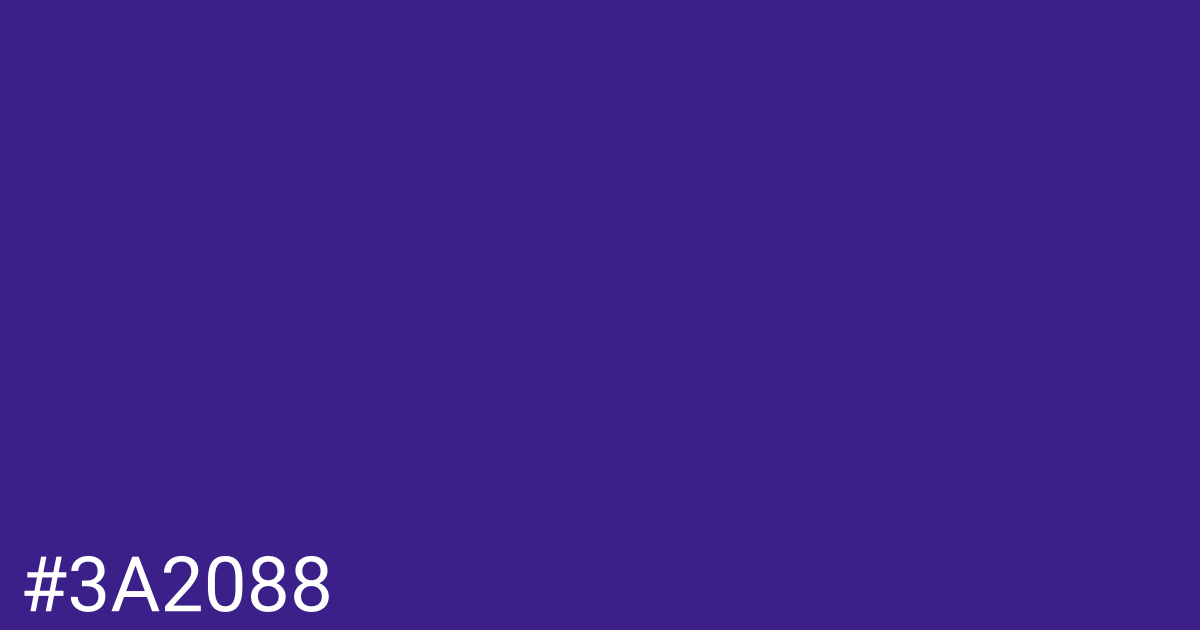 Hex color #3a2088 graphic