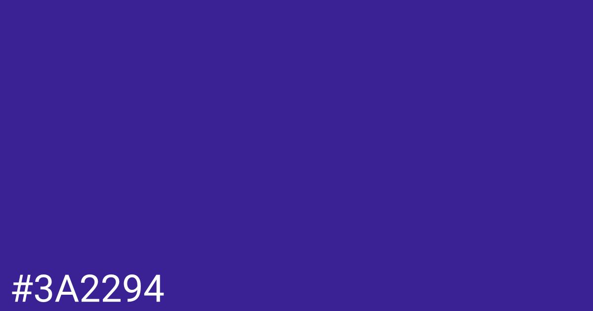 Hex color #3a2294 graphic