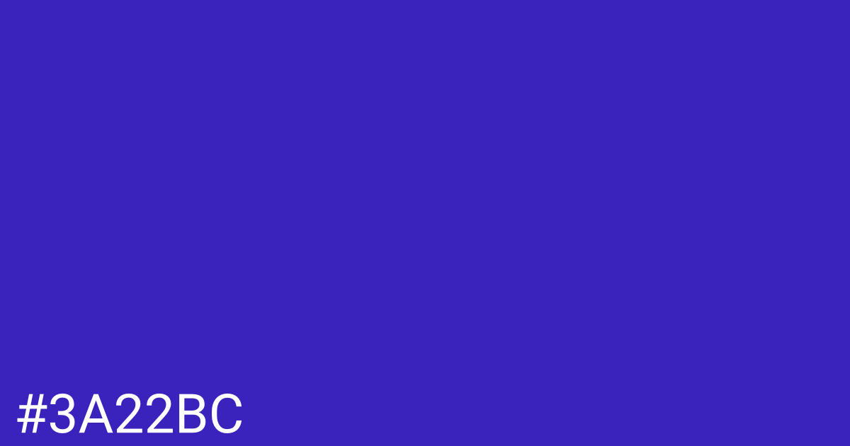 Hex color #3a22bc graphic