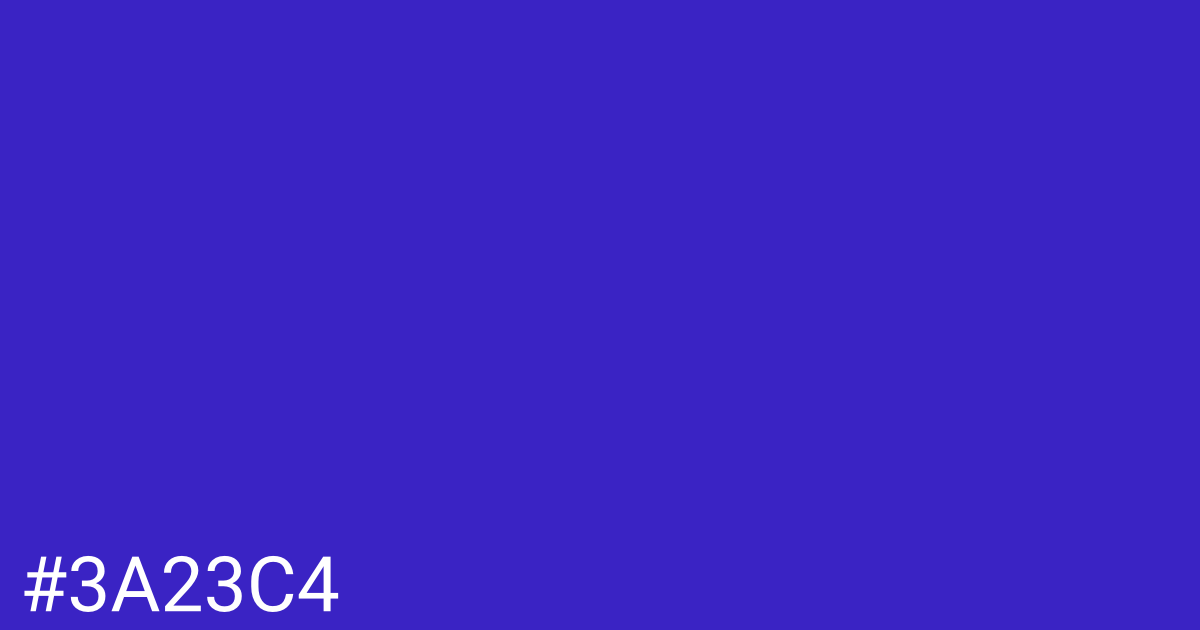 Hex color #3a23c4 graphic