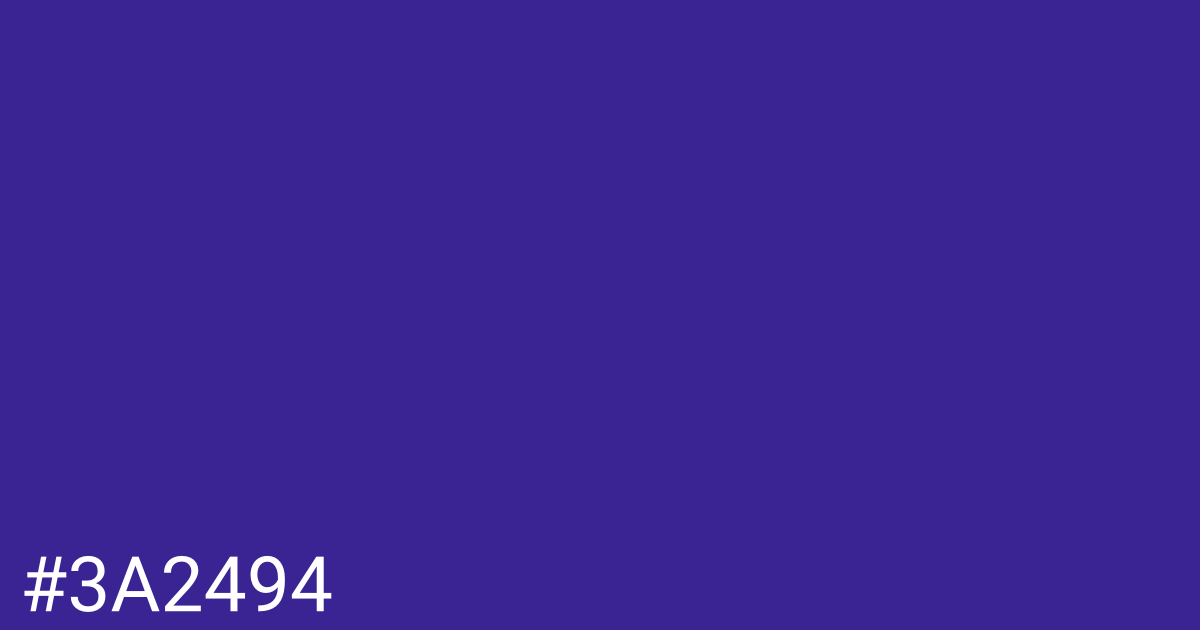 Hex color #3a2494 graphic