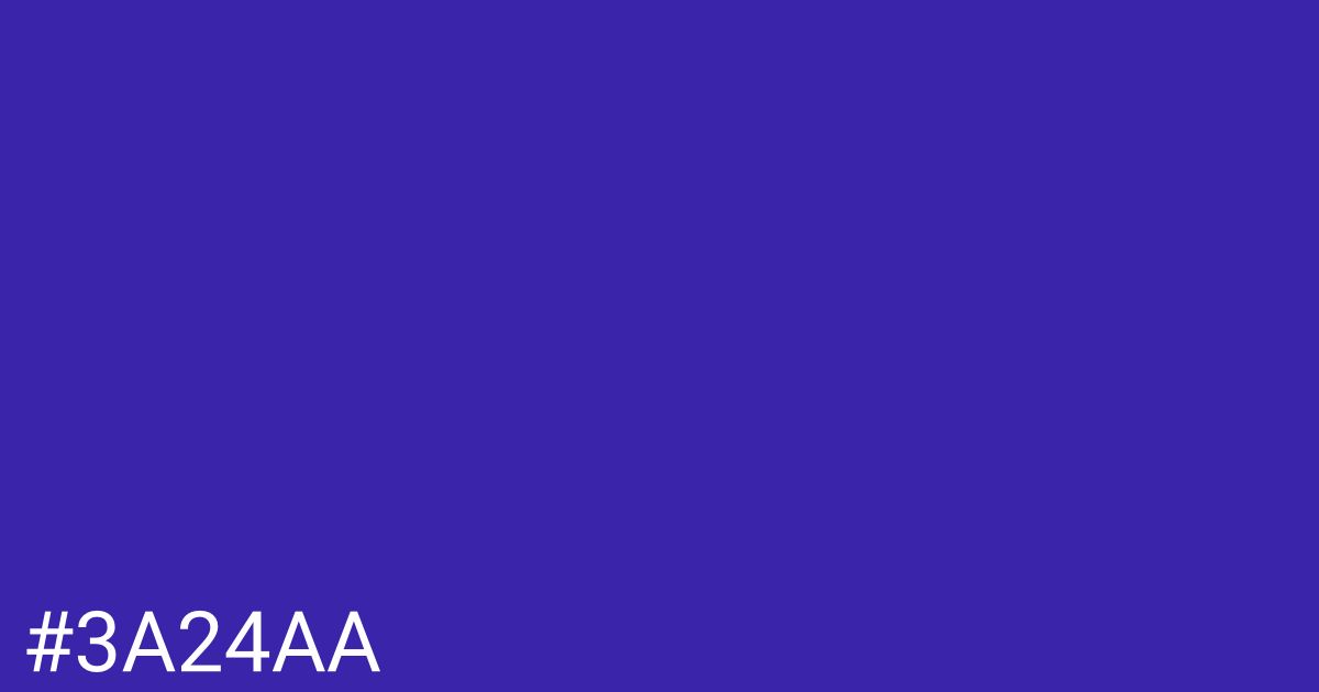 Hex color #3a24aa graphic