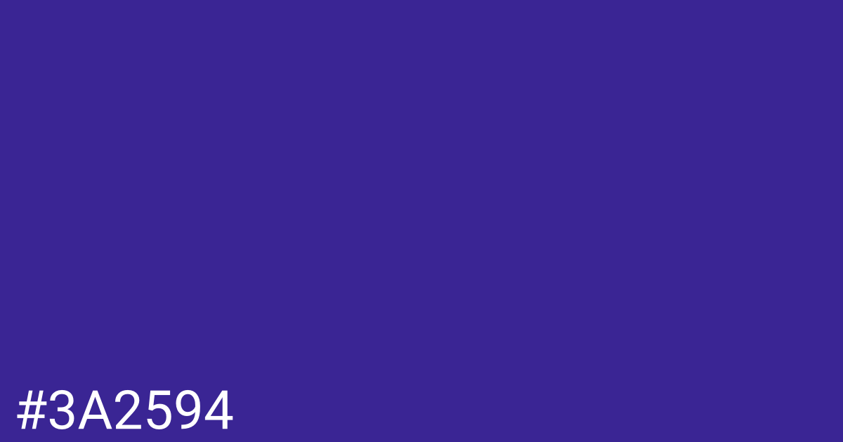 Hex color #3a2594 graphic