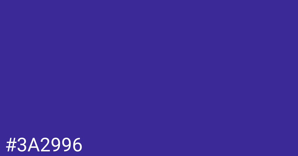 Hex color #3a2996 graphic
