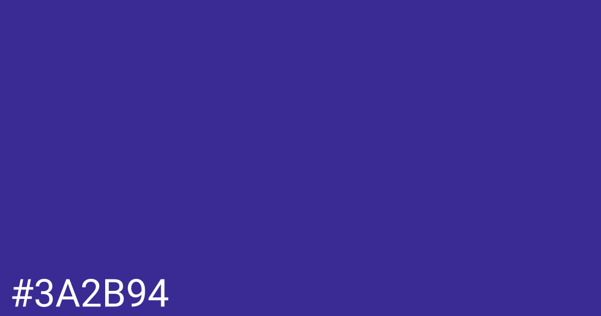 Hex color #3a2b94 graphic