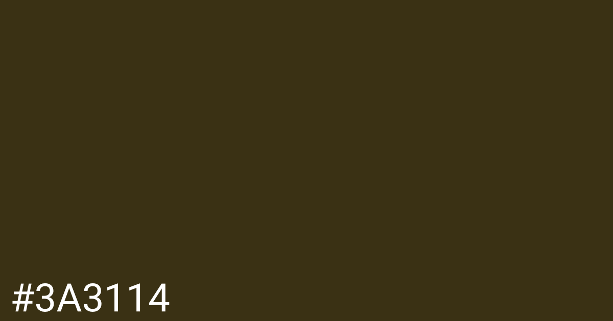 Hex color #3a3114 graphic