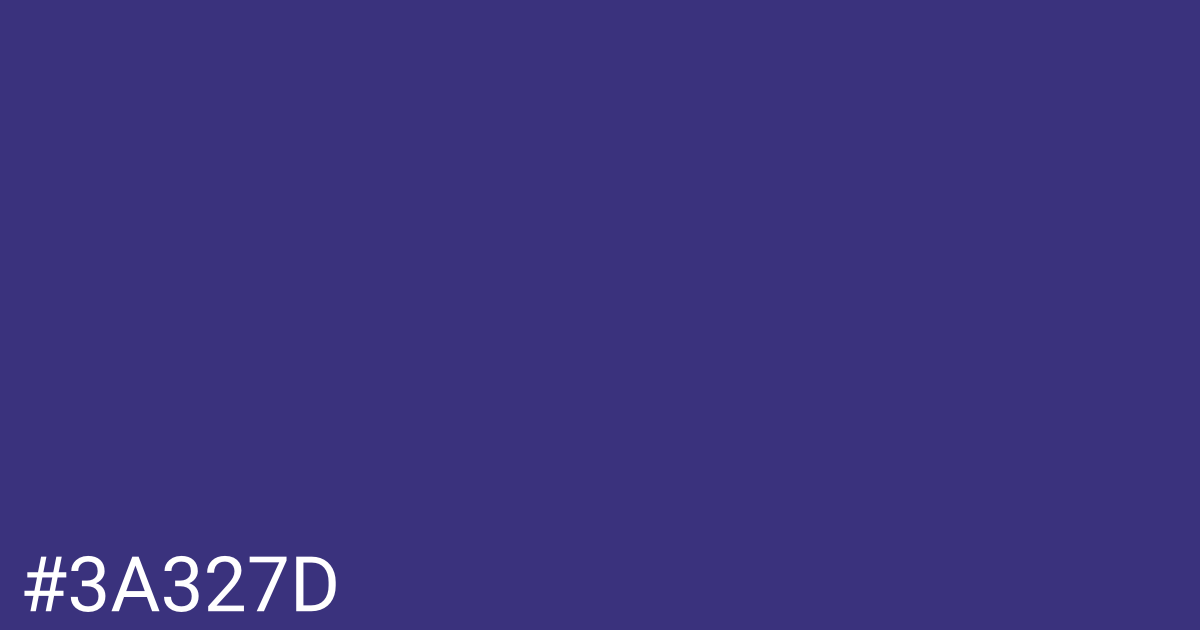 Hex color #3a327d graphic
