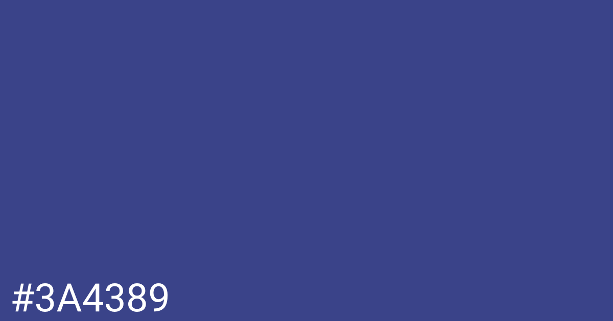 Hex color #3a4389 graphic