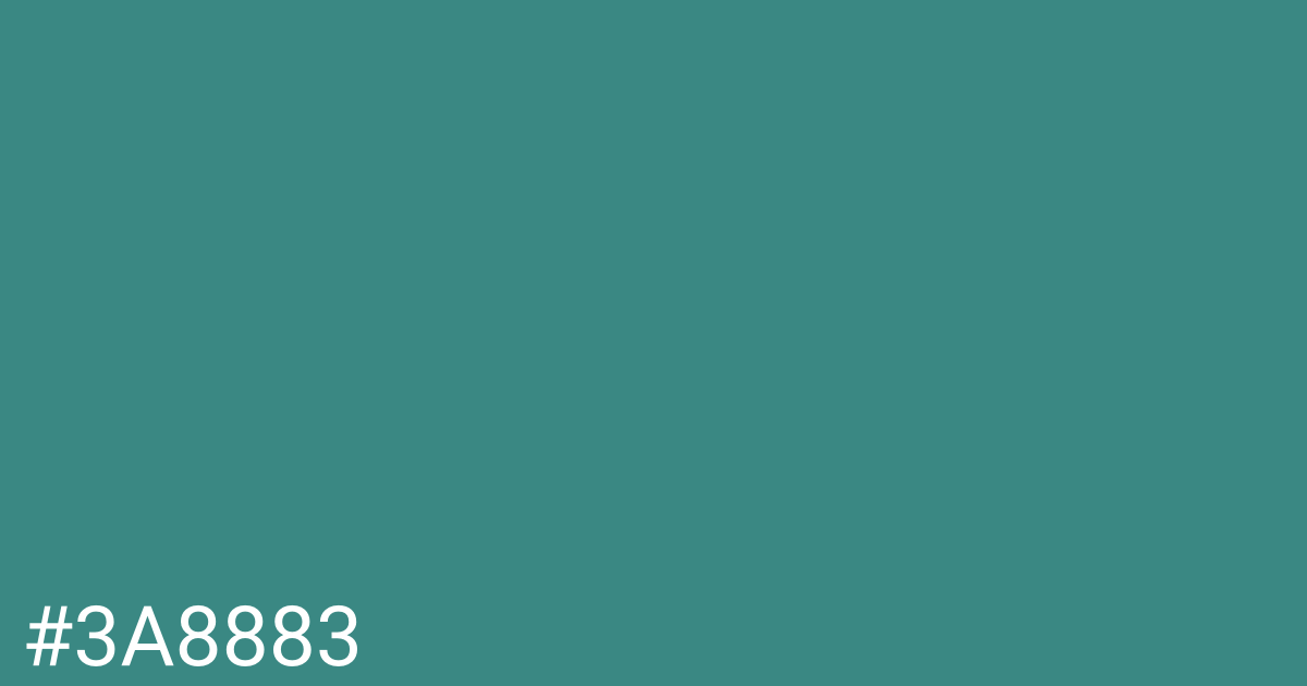 Hex color #3a8883 graphic