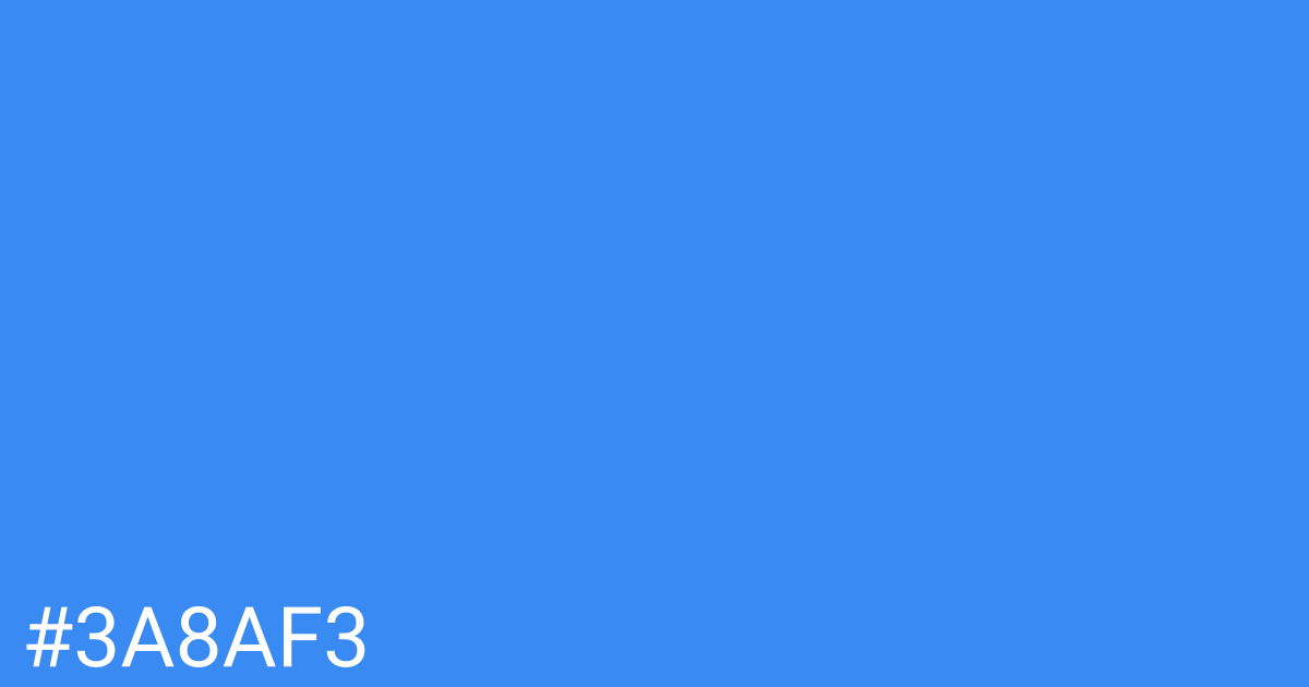 Hex color #3a8af3 graphic