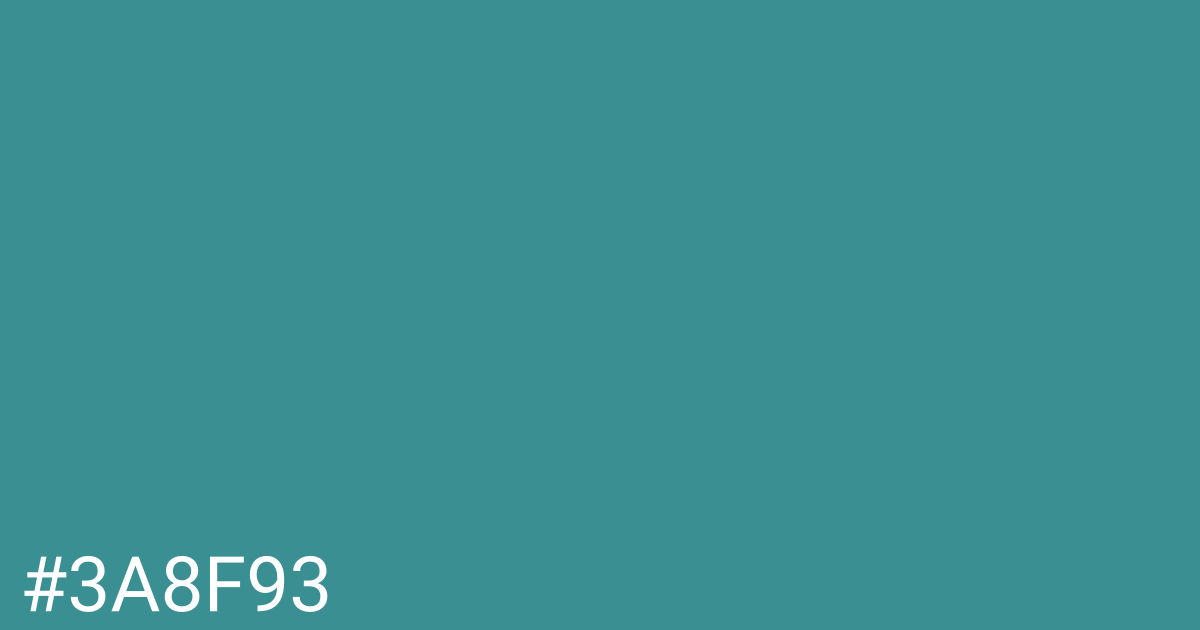 Hex color #3a8f93 graphic