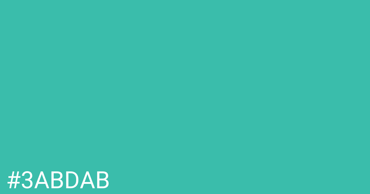 Hex color #3abdab graphic