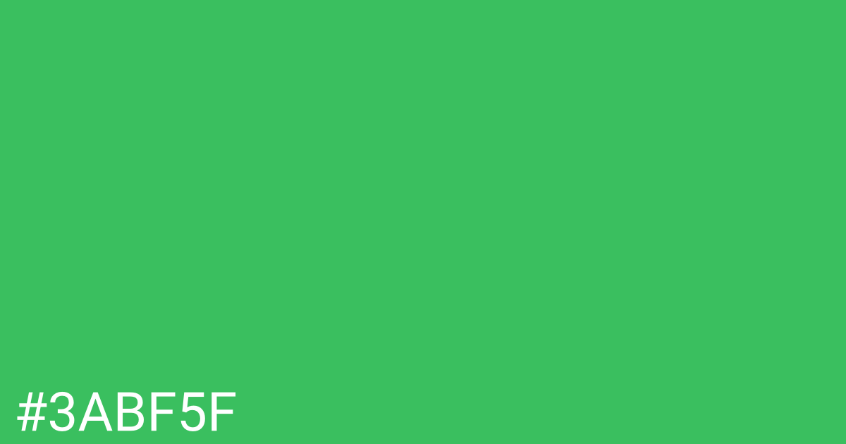 Hex color #3abf5f graphic