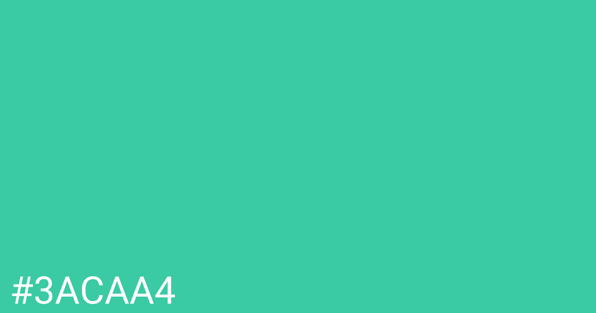 Hex color #3acaa4 graphic