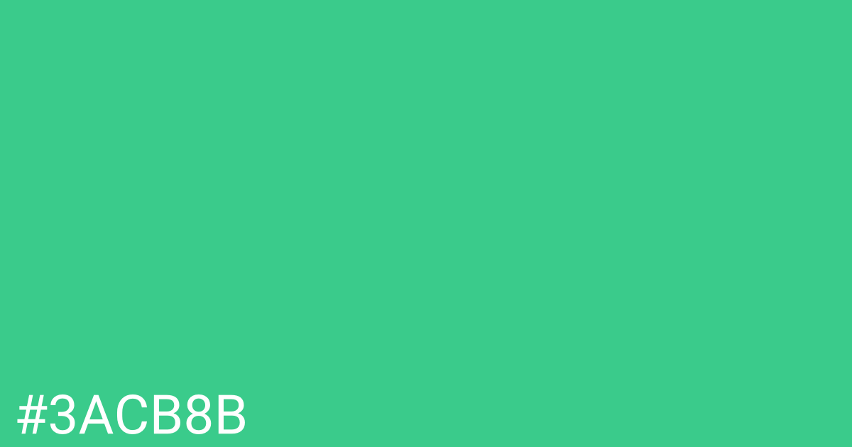 Hex color #3acb8b graphic