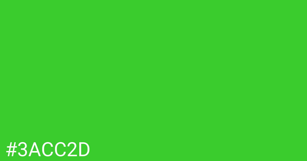 Hex color #3acc2d graphic
